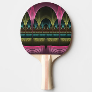 Special Fantasy Pattern Abstract Colourful Fractal Ping Pong Paddle