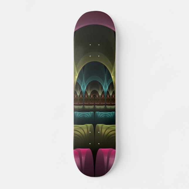 Special Fantasy Pattern Abstract Colourful Fractal Skateboard (Front)