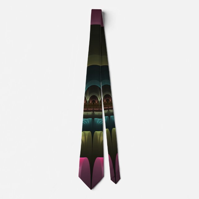 Special Fantasy Pattern Abstract Colourful Fractal Tie (Front)