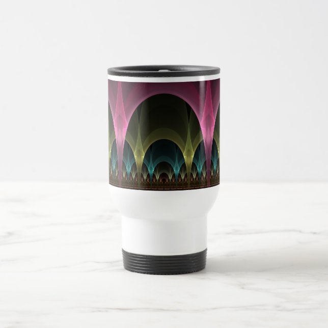 Special Fantasy Pattern Abstract Colourful Fractal Travel Mug (Center)