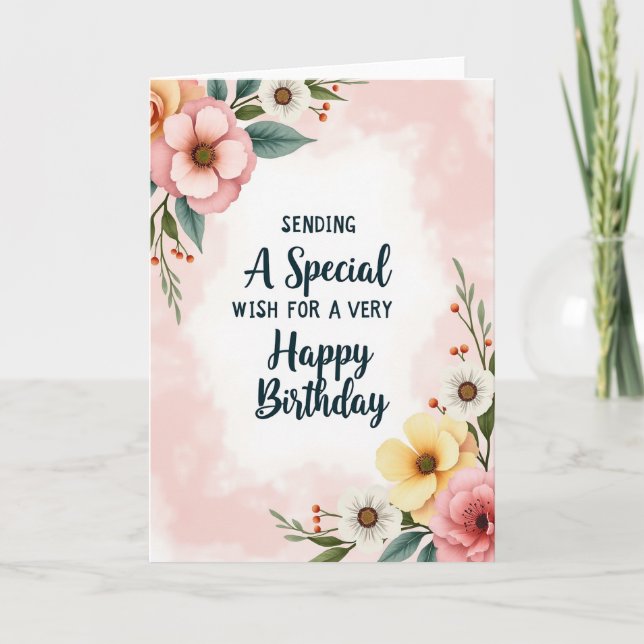 Special Floral Birthday Card (Front)