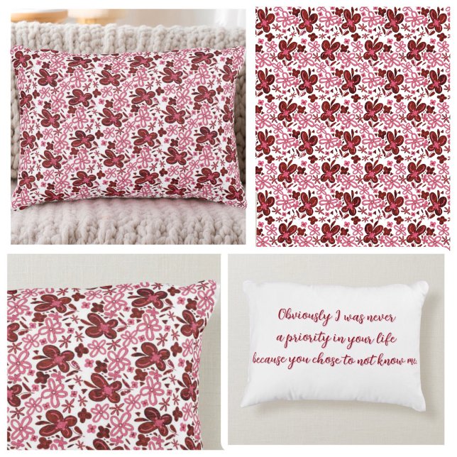 Special Floral Pattern with text Decorative Cushion (Creator Uploaded)