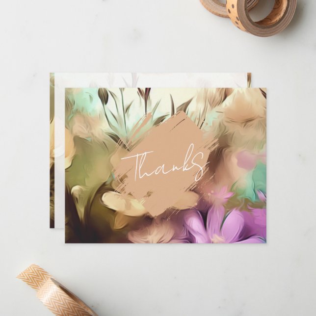 Special Floral Thank You Card (Front/Back In Situ)