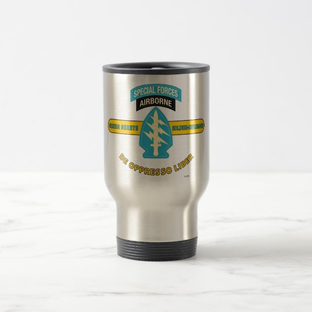 SPECIAL FORCES AIRBORNE "DE OPPRESSO LIBER" TRAVEL MUG (Center)