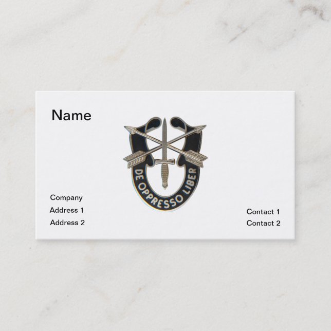 Special Forces Business Card (Front)