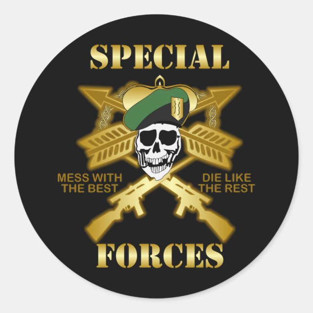 Special Forces Classic Round Sticker (Front)