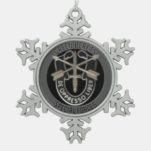 Special Forces GB Snowflake Pewter Christmas Ornament