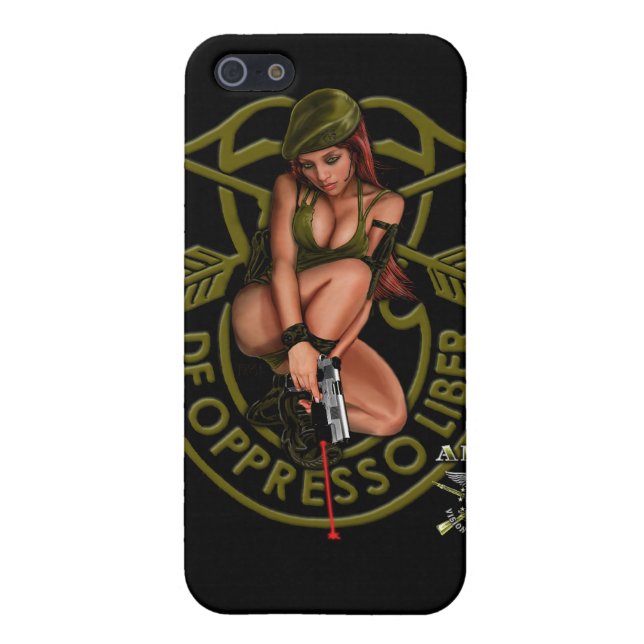 Special Forces Green Beret Pin Up Girl iPhone Case (Back)