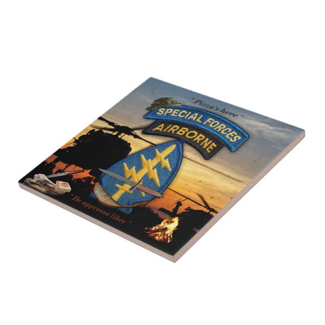Special Forces Green Berets lrrp lrrps snipers Tile (Side)