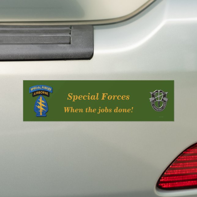 Special Forces Green Berets patch Bumper Sticker (On Car)