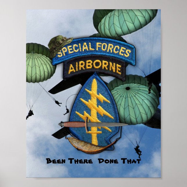 special forces green berets sf lrrp lrrps recon poster (Front)