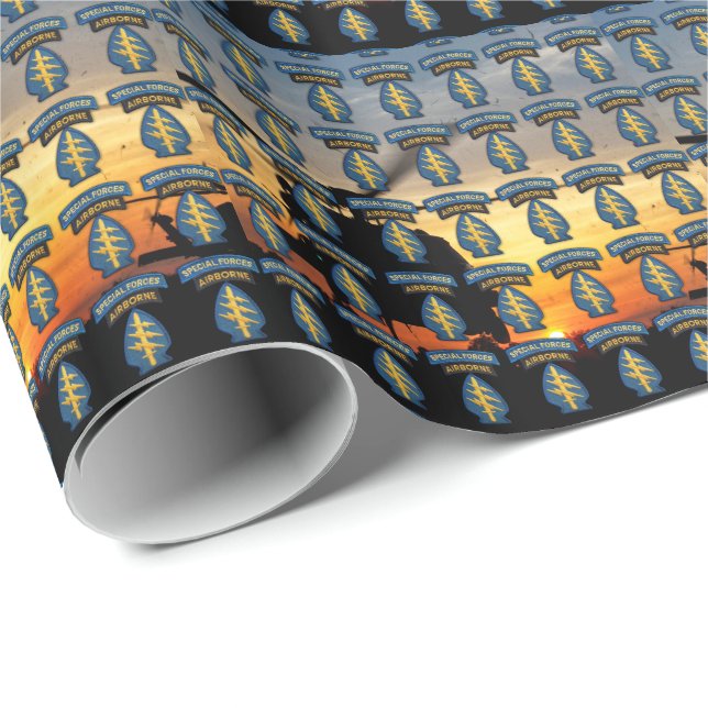 Special Forces Green Berets sf sfg sof patch Wrapping Paper (Roll Corner)
