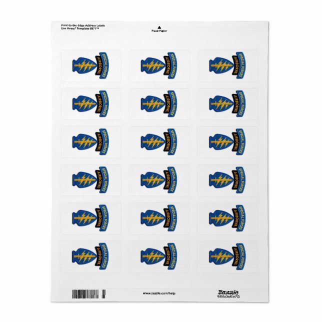 Special Forces green Berets SF SFG SOF Veterans Label (Full Sheet)