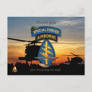 Special forces green berets veterans vets patch postcard