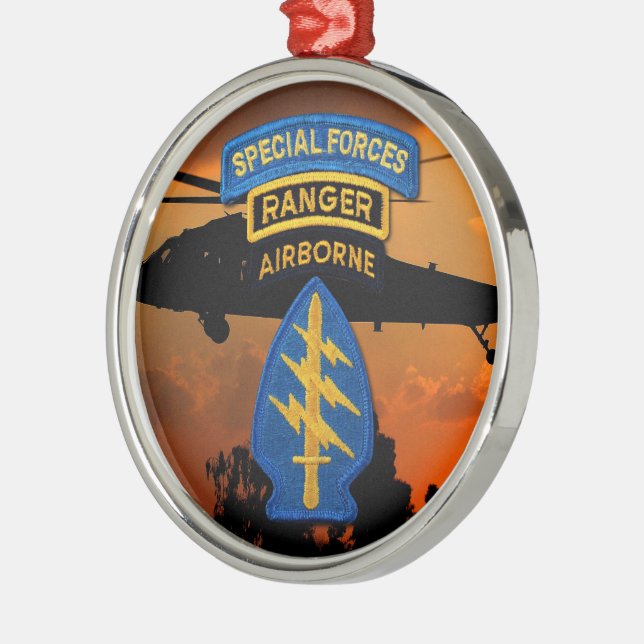 Special Forces Groups Green Berets SF SOF SFG SOC Metal Tree Decoration (Left)