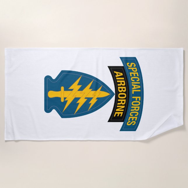 Special Forces insignia Airborne Tab Beach Towel (Front)