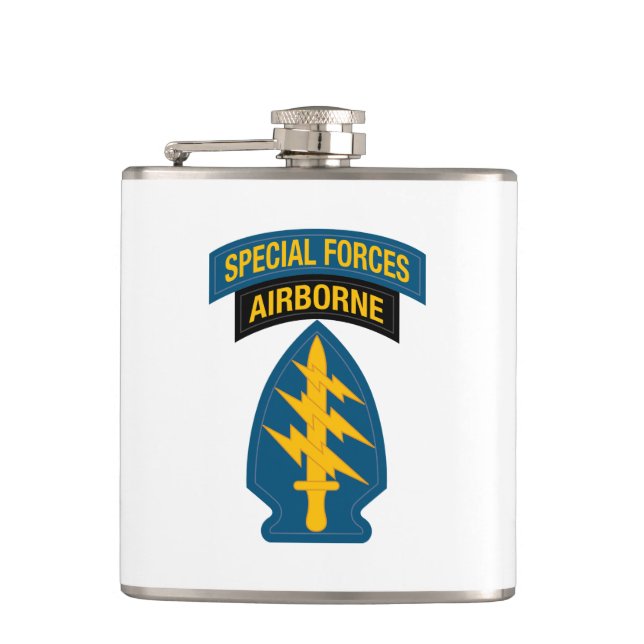 Special Forces insignia Airborne Tab Hip Flask (Front)