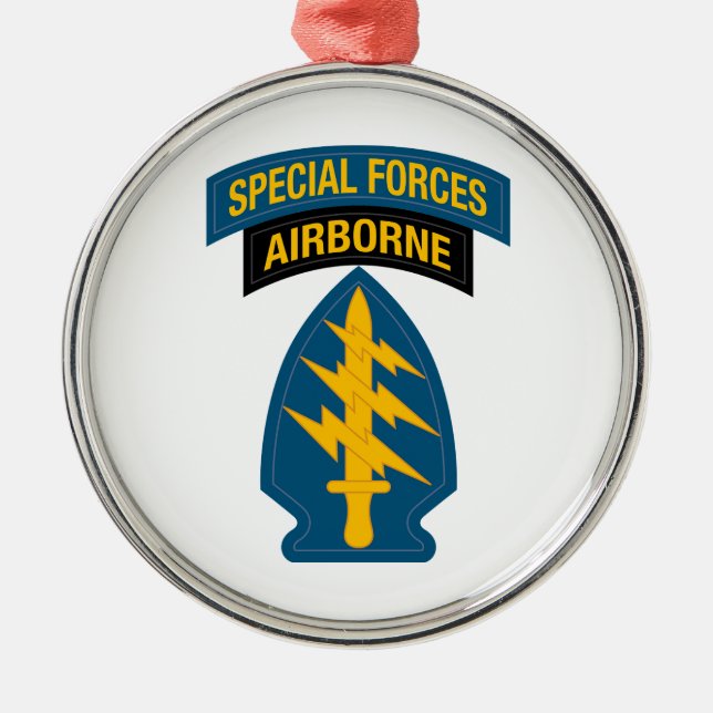 Special Forces insignia Airborne Tab Metal Tree Decoration (Front)