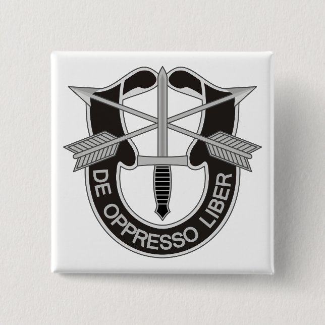 Special Forces SF De Oppresso Liber 15 Cm Square Badge (Front)