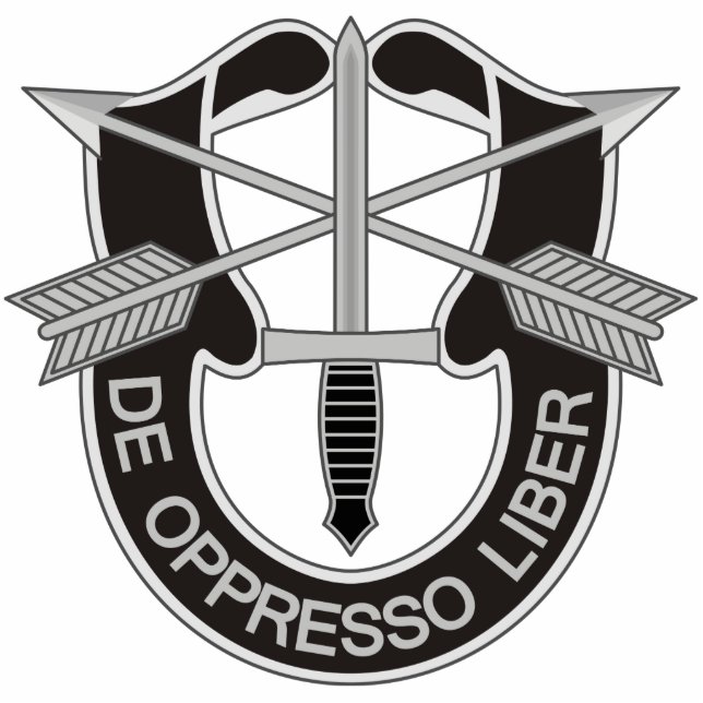 Special Forces SF De Oppresso Liber Standing Photo Sculpture (Front)