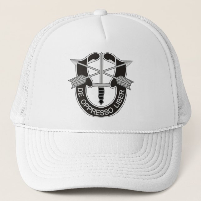 Special Forces SF De Oppresso Liber Trucker Hat (Front)