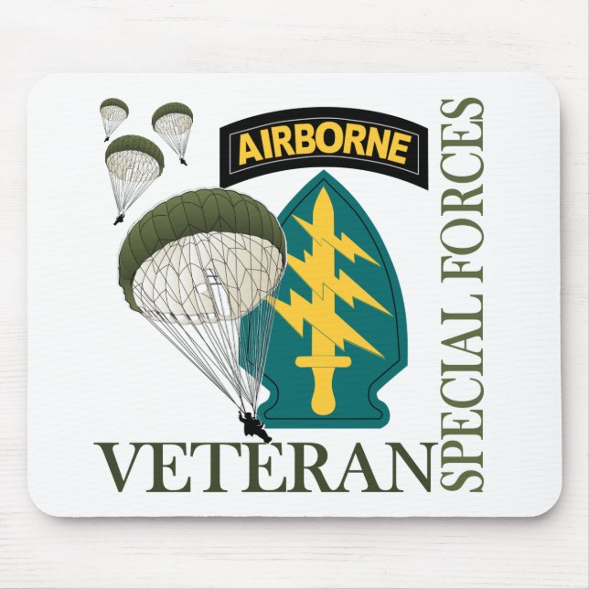 Special Forces Veteran - Airborne Mouse Mat (Front)