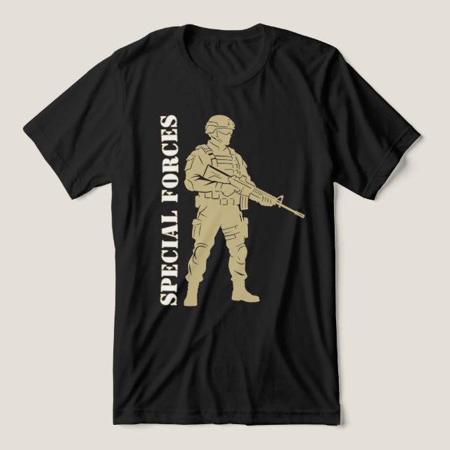 Special Forces Veteran Elite Operator Silhouette Tri-Blend Shirt (Design Front)