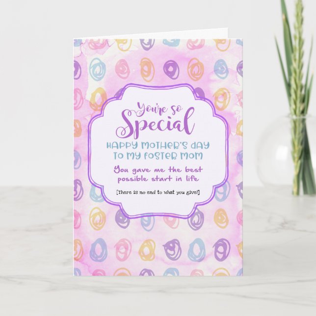 Special Foster Mum - Mother's Day Card (Front)