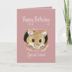 Special Friend Birthday Cute  Mouse Greeting Card
