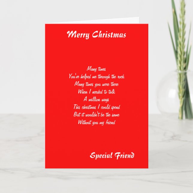 special friend christmas greeting cards (Front)