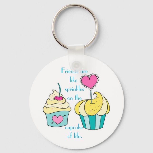 Special Friend Cupcake Message Button Key Ring (Front)