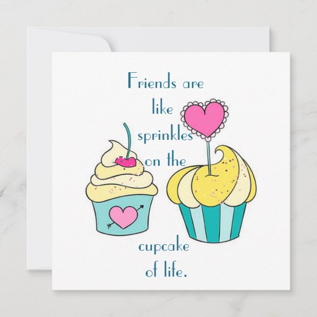 Special Friend Cupcake Message Flat Birthday Card (Front)