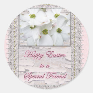Special Friend Easter Flowering Dogwood Blossoms Classic Round Sticker