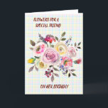 Special Friend Watercolor Floral Birthday Wishes Card<br><div class="desc">Lovely Floral Happy Birthday card with an easy to personalise outside and inside message.</div>