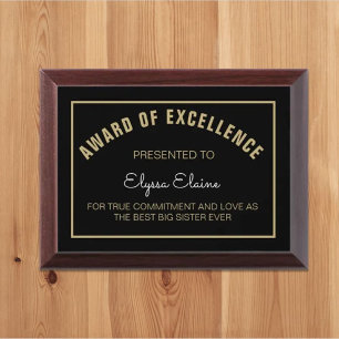 Special Gift! Best Big Sister Ever award plaque