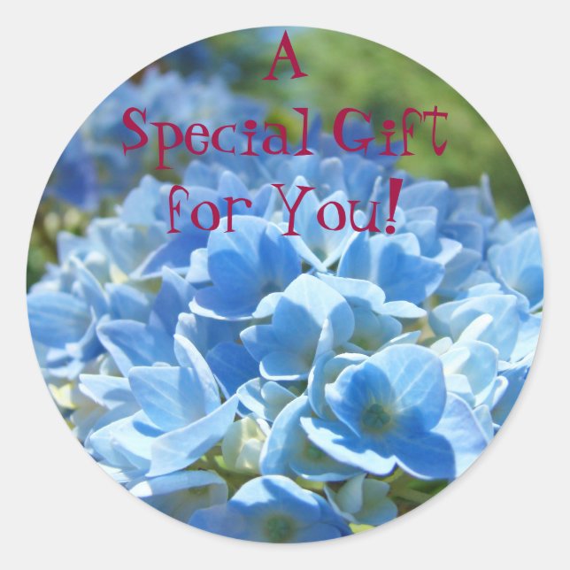 Special Gift for You! stickers Blue Hydrangeas (Front)