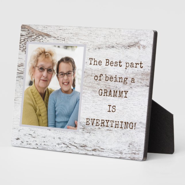 Special Gift! Grammy Photo Plaque with Easel (Side)