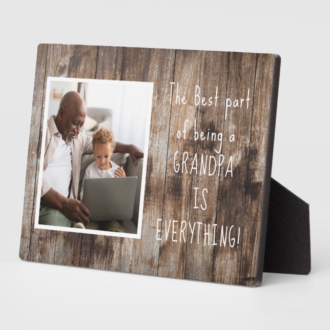 Special Gift! Grandpa Photo Plaque with Easel (Side)
