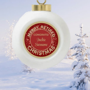 Special Gift! Merry Retired Christmas ornament