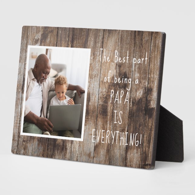Special Gift! Papa Photo Plaque with Easel (Side)
