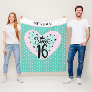 Special Gift! Personalised Sweet 16  Fleece Blanket