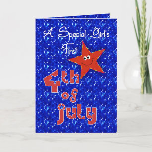 Special Girl's First 4th of July Card