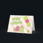 Special Girl's Pink and Green Birthday Card<br><div class="desc">Special birthday wishes for a special girl!  Designed in pink and green loveliness with a warm original verse inside.  Perfect for granddaughters,  nieces,  or any special girl celebrating a birthday!</div>
