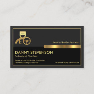 Special Gold Frame Dual Grey Layers, Chauffeur Business Card