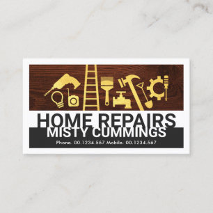 Special Gold Handyman Tools On Timber Business Card