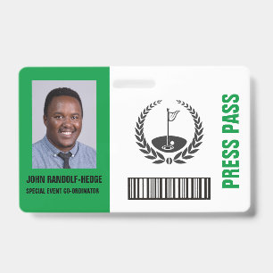 SPECIAL GOLF EVENT SECURITY BADGE ID BADGE