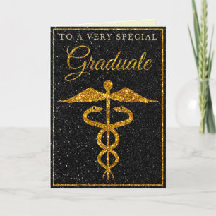 Special Graduate Gold Glitter Medical Card