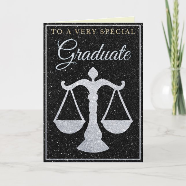 Special Graduate Silver Glitter Law Card (Front)