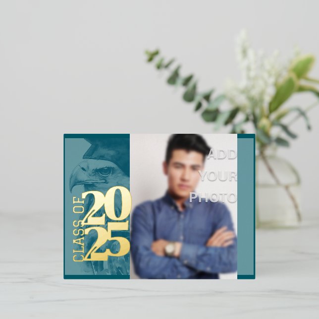 Special Graduation Foil Invitation Postcard  (Standing Front)