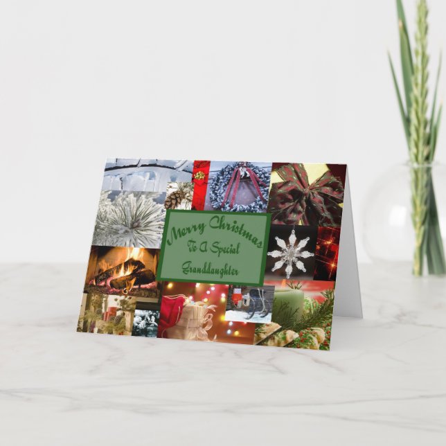 Special granddaughter Christmas Holiday Card (Front)